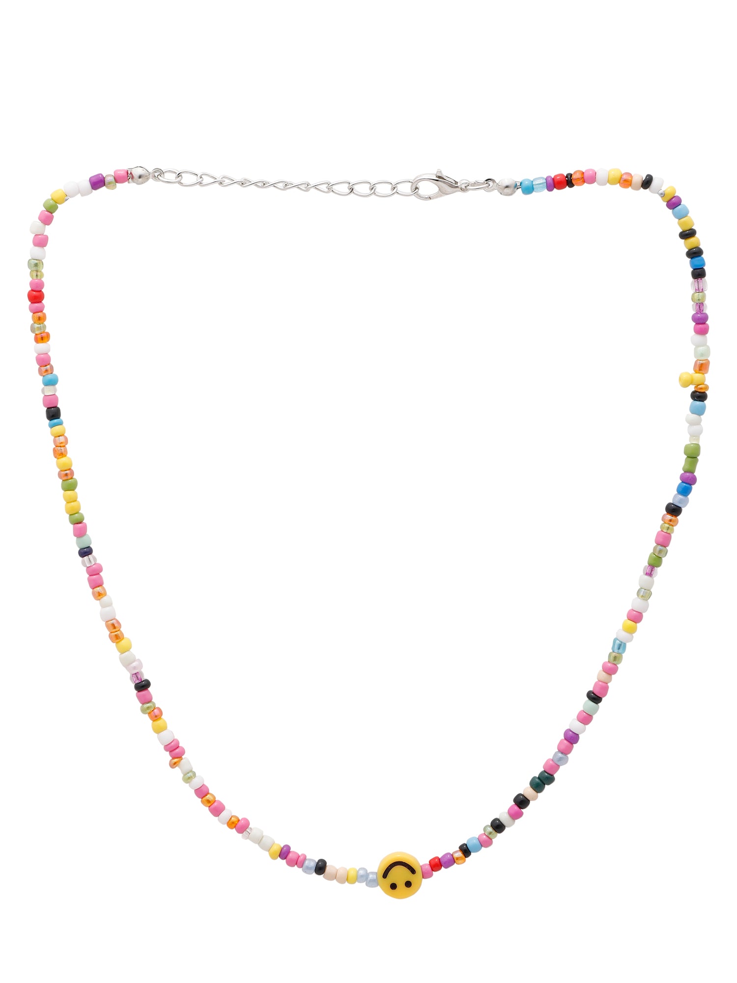 Smiley Bead Vibe Necklace – Beaded Layering with Y2K Joy
