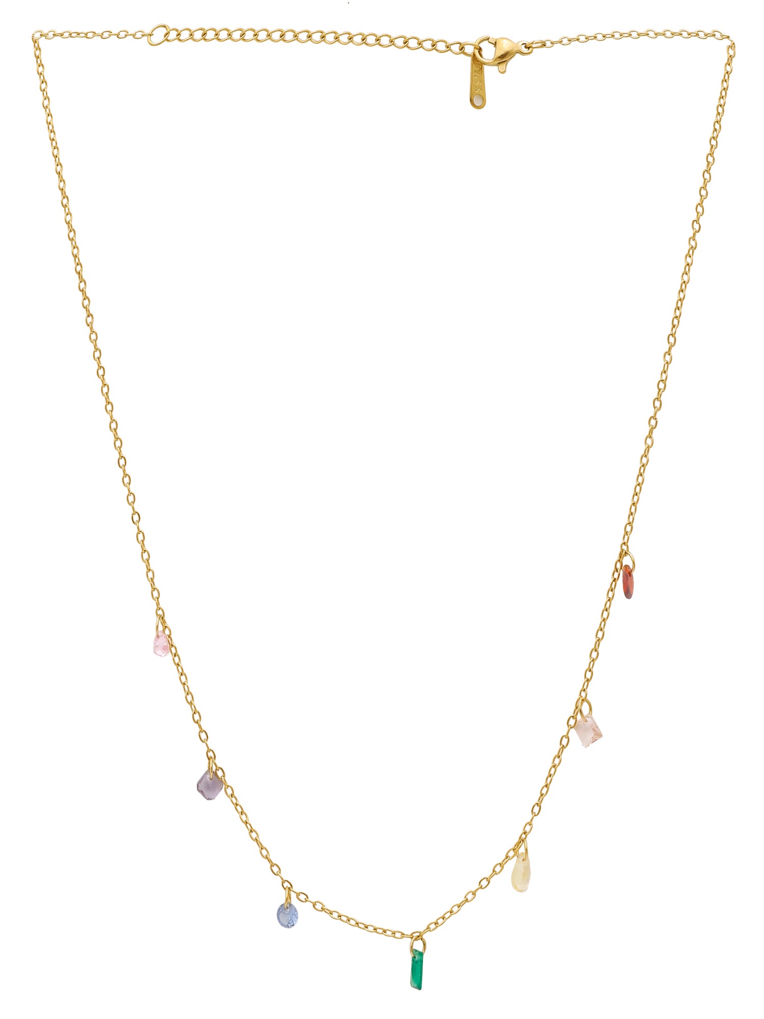 Rainbow Dream Pendant Necklace – 18K Gold Plated French Romance for Gen Z