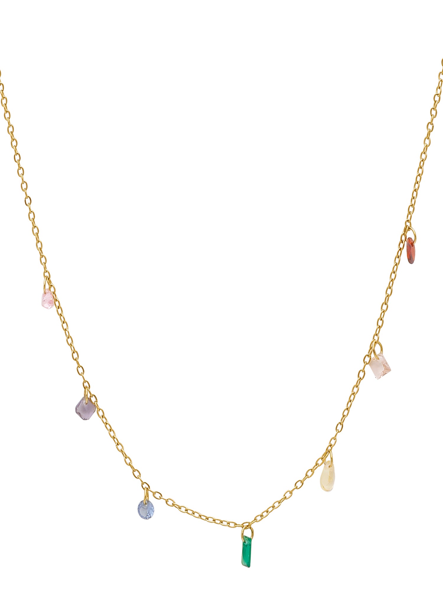 Rainbow Dream Pendant Necklace – 18K Gold Plated French Romance for Gen Z