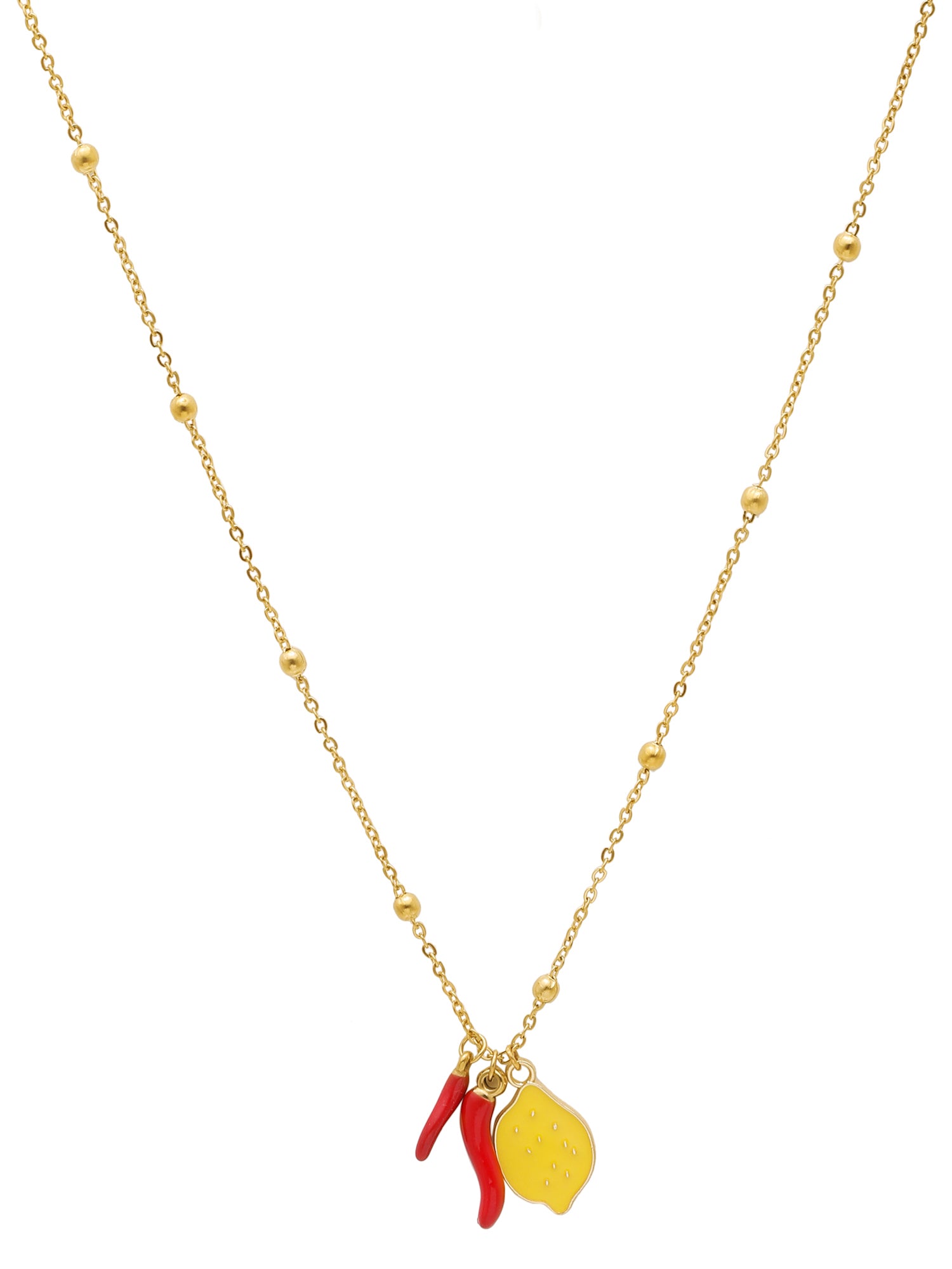 18k Gold-Plated Neembu Mirchi Pendant Necklace