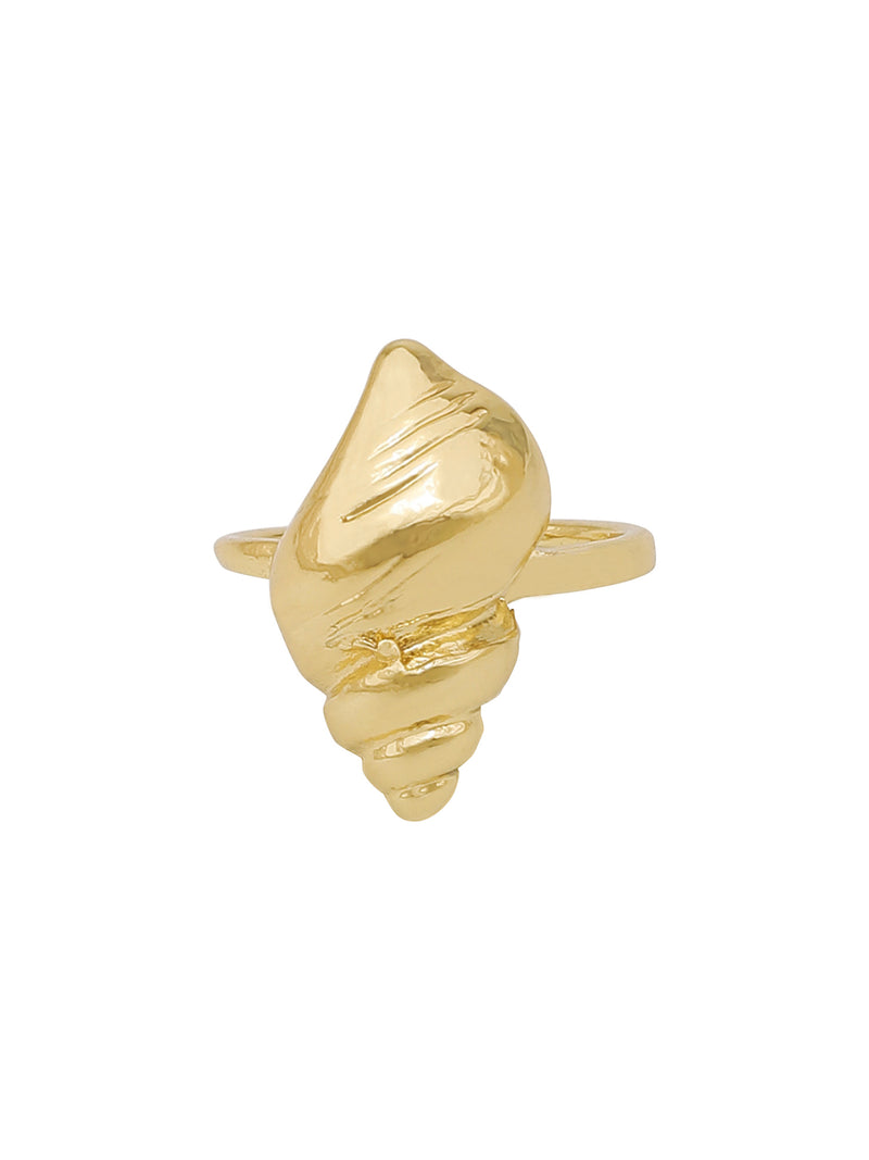 18k Gold Plated Conch Shell  Statement Ring