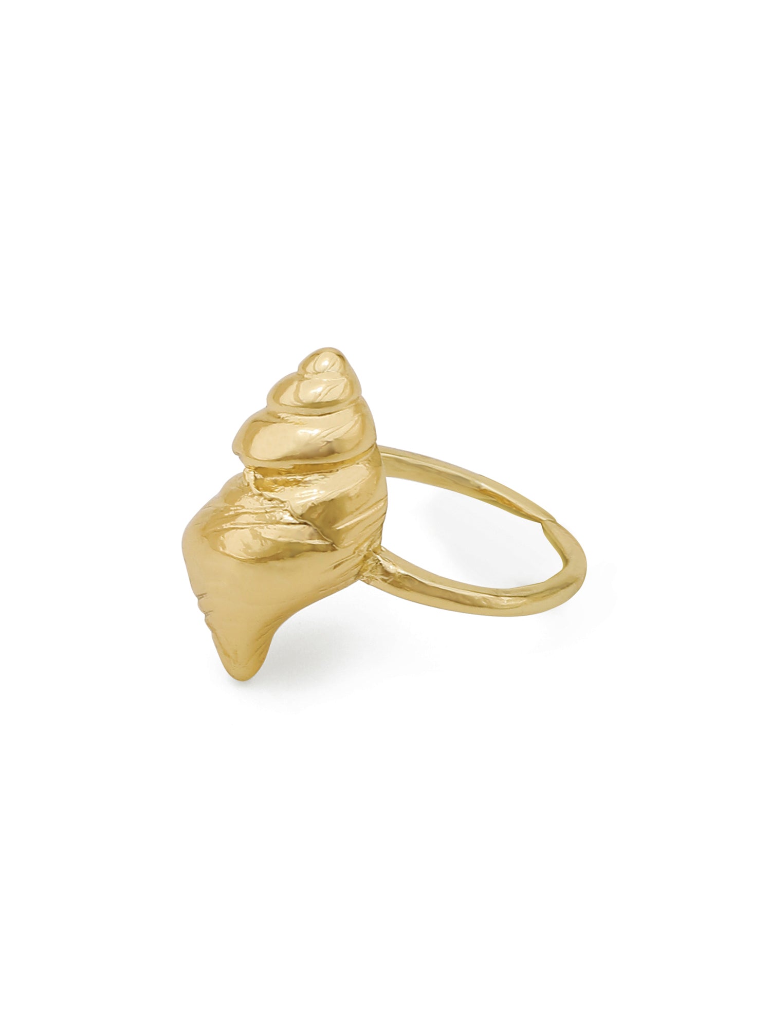Gold Conch Shell Adjustable Ring