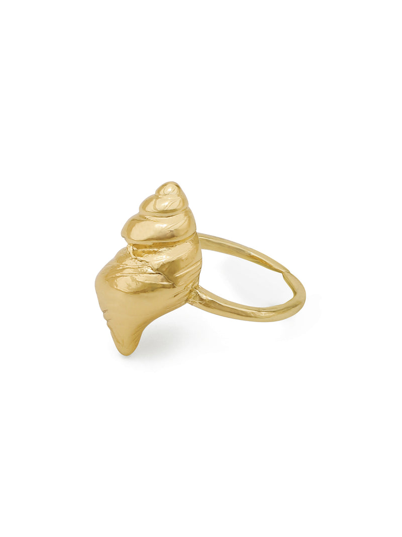 18k Gold Plated Conch Shell  Statement Ring