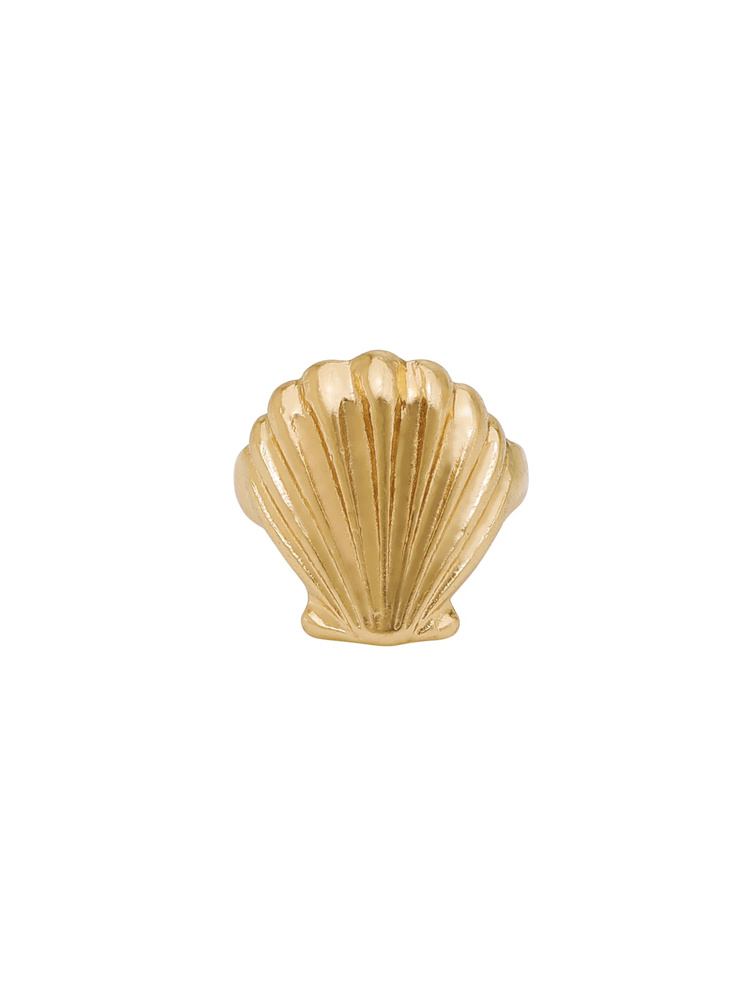 Golden Big Shell Ring
