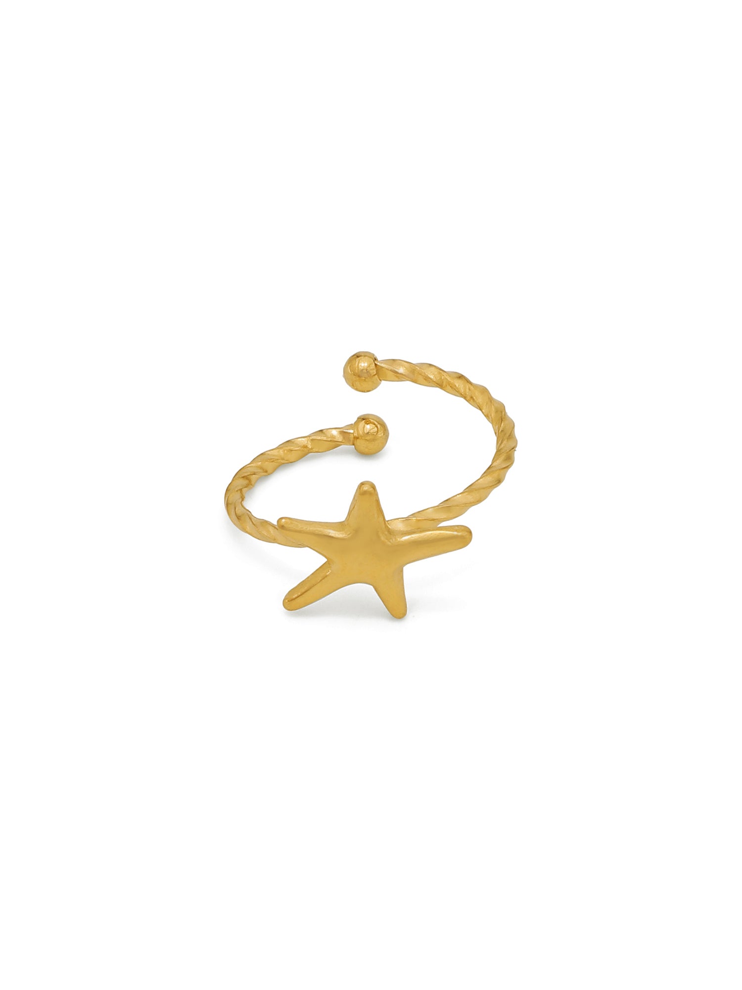 Gold-Plated Small Starfish Adjustable Ring