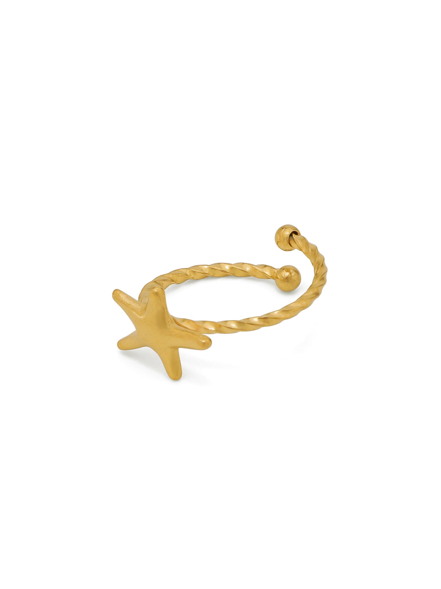Gold-Plated Small Starfish Adjustable Ring