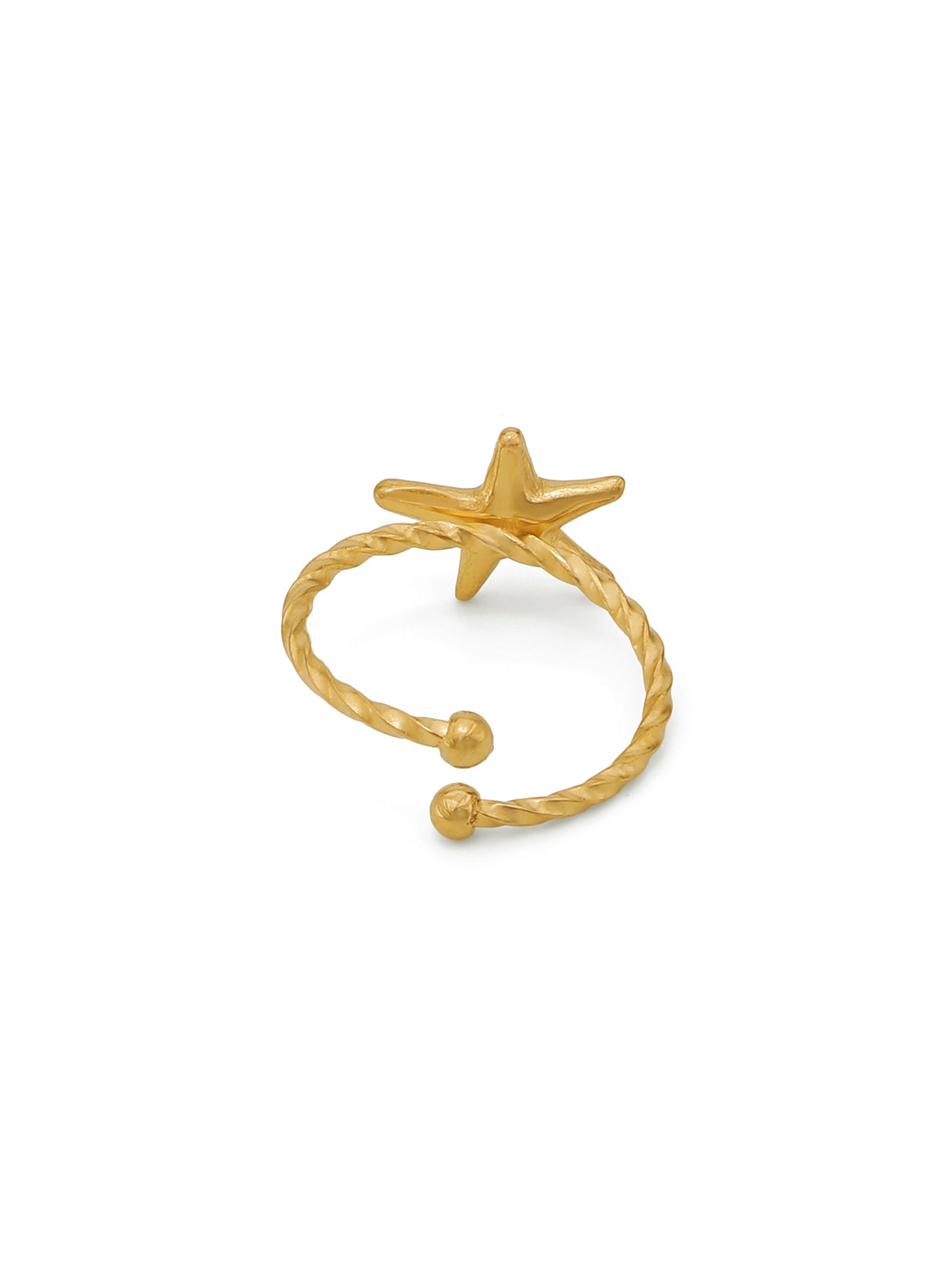 Gold-Plated Small Starfish Adjustable Ring