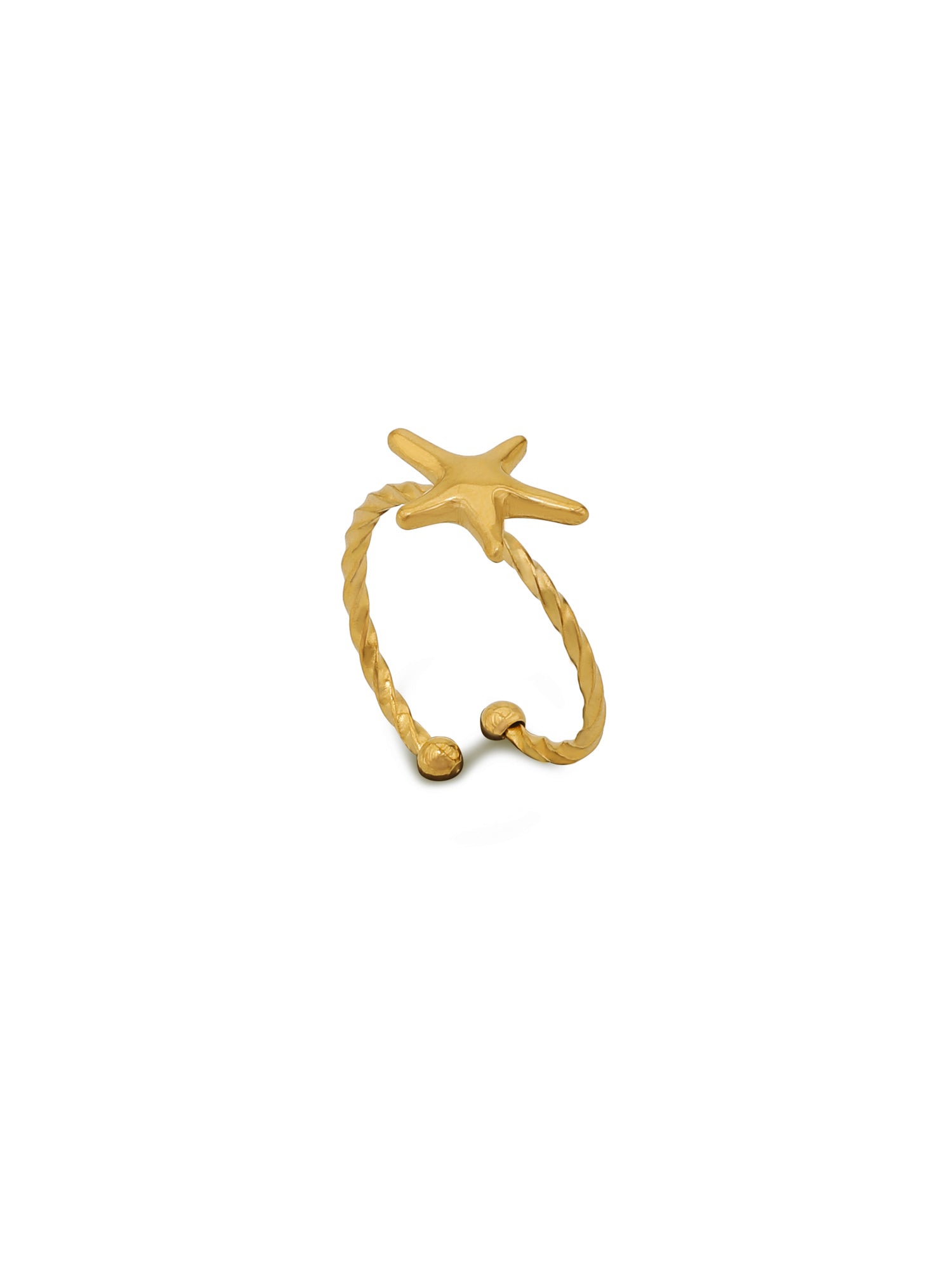 Gold-Plated Small Starfish Adjustable Ring