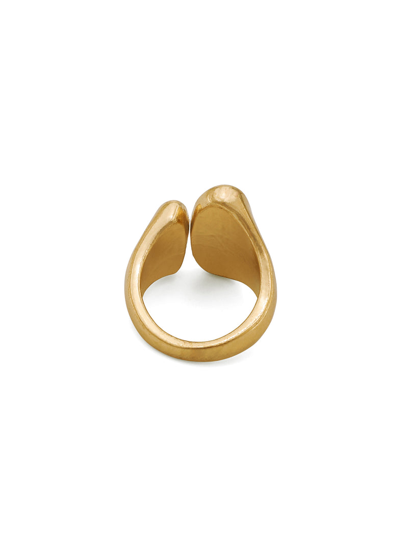Coloured Stone Golden Open Ring