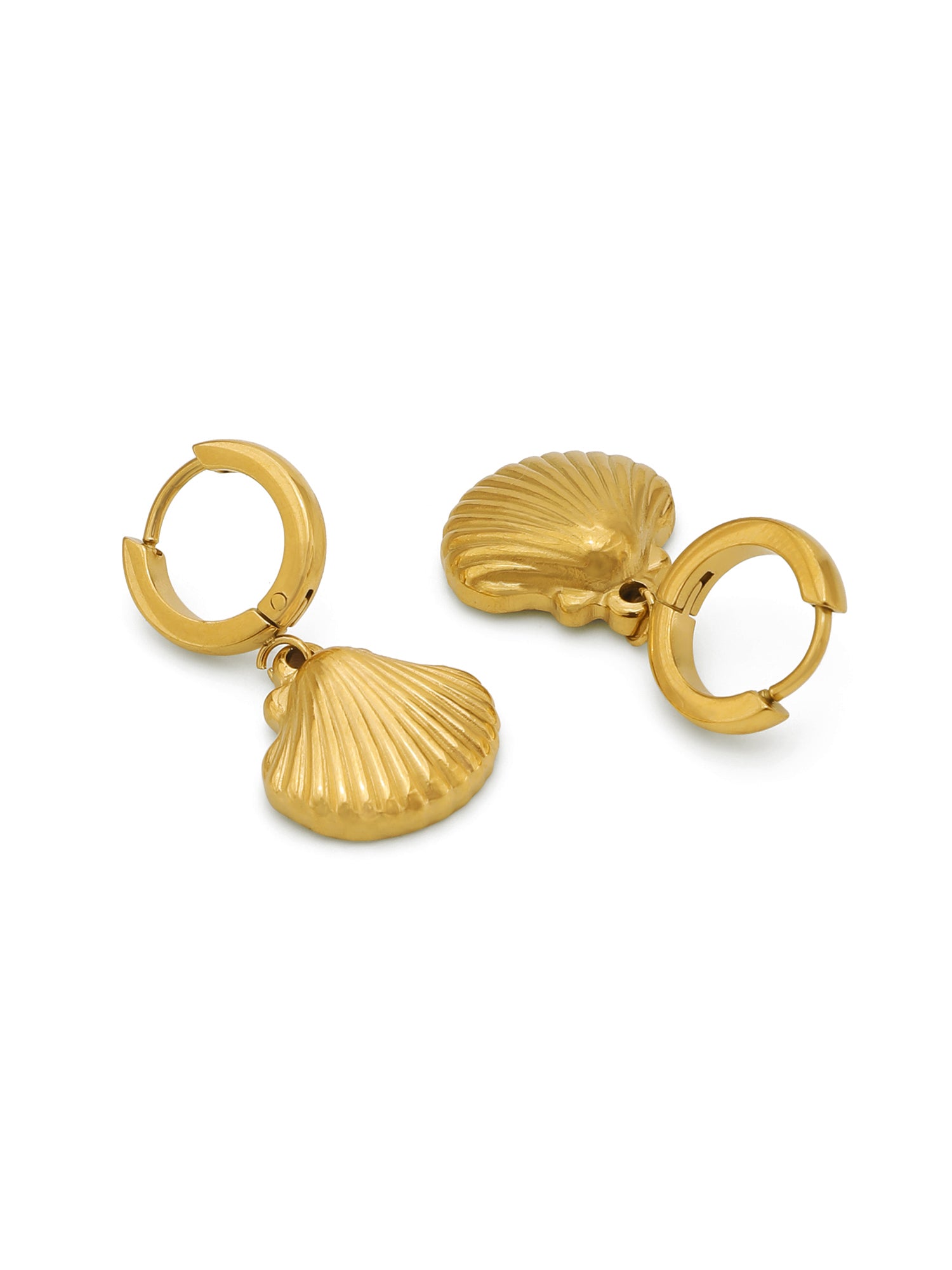 Shell Hoop Drop Earrings