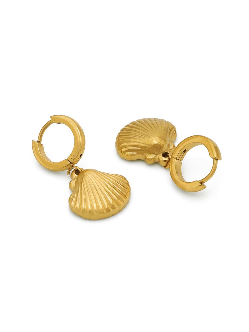 Shell Hoop Drop Earrings