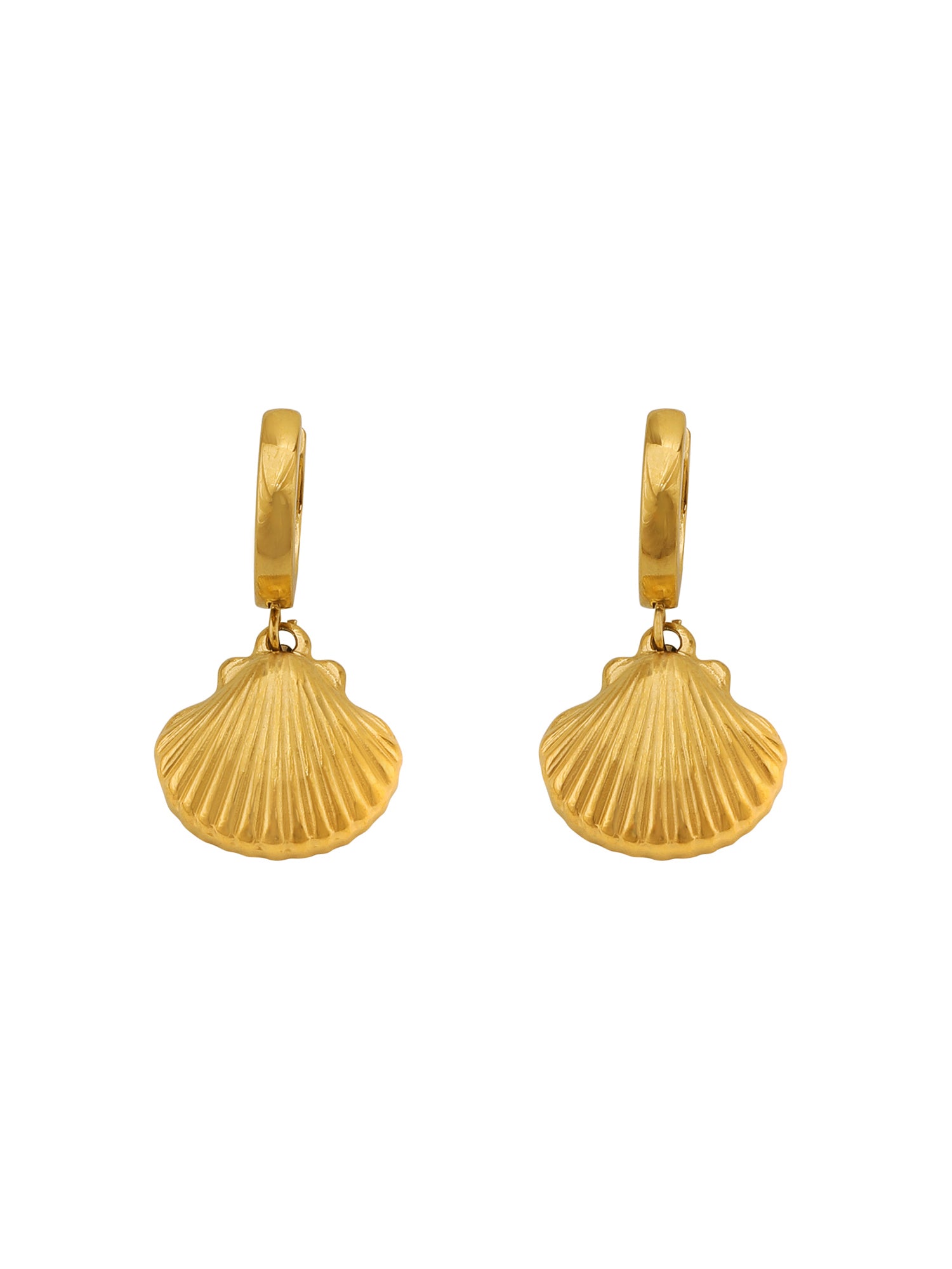 Shell Hoop Drop Earrings