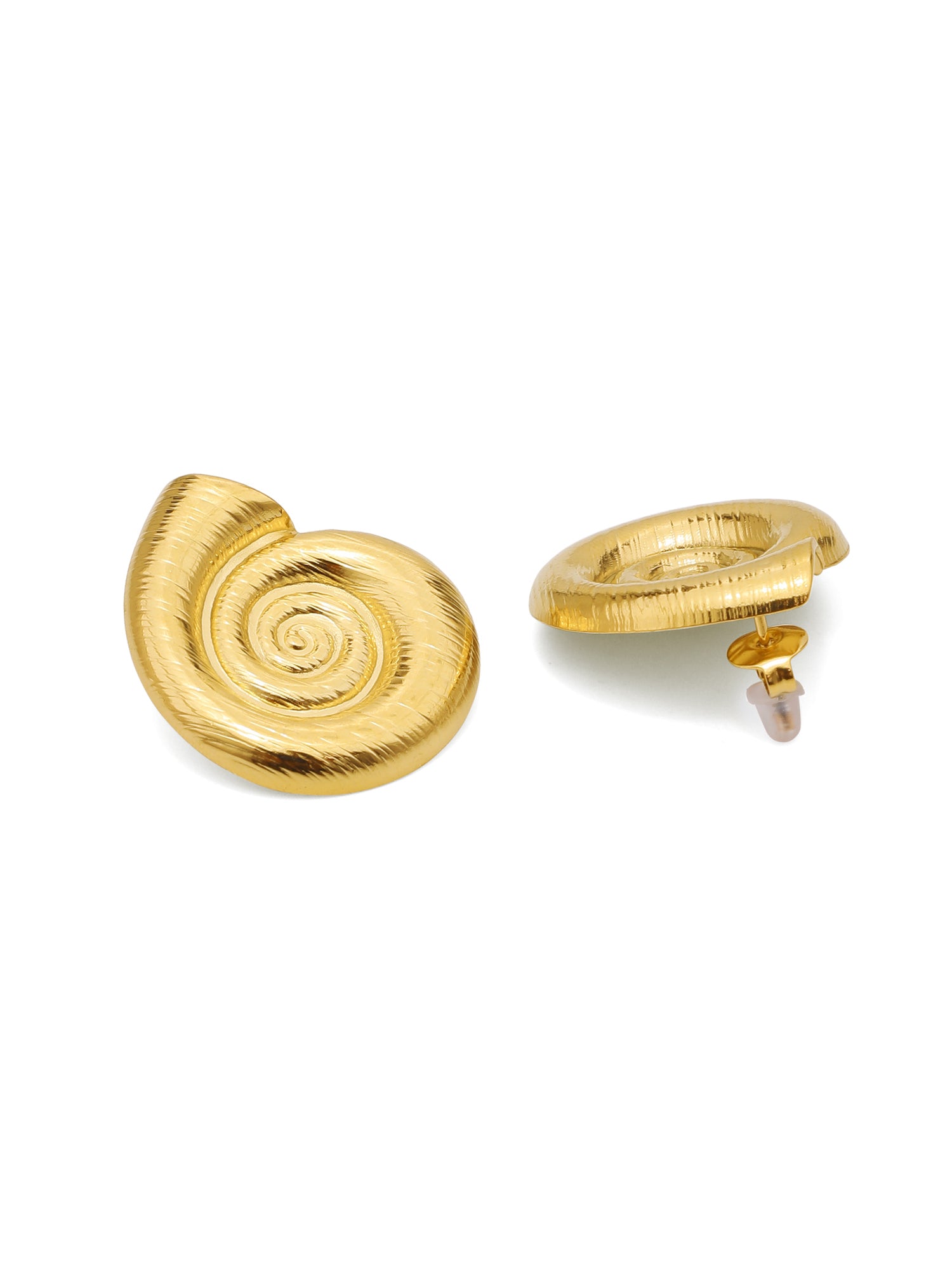 Gold Spiral Conch Earrings + Matching Ring Set