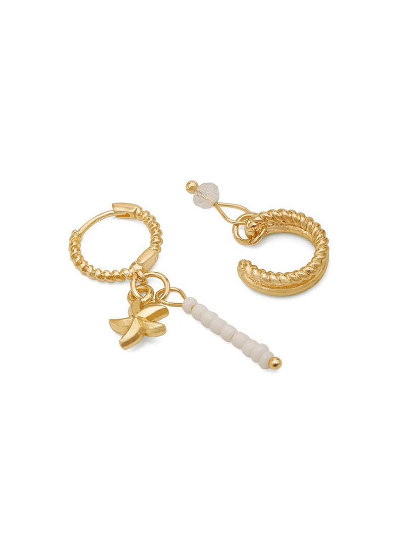 Beige color Drop Ear Ring set