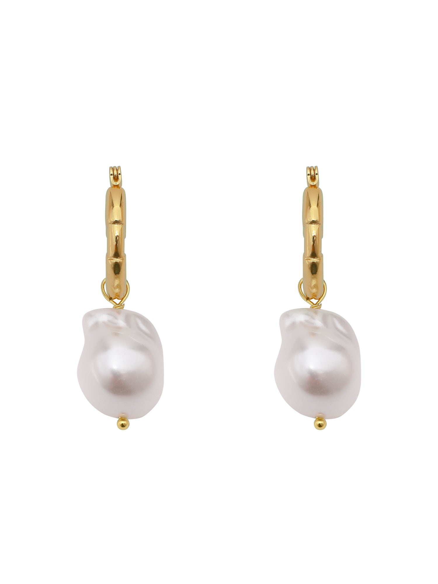 Faux Pearl Hoop Earrings
