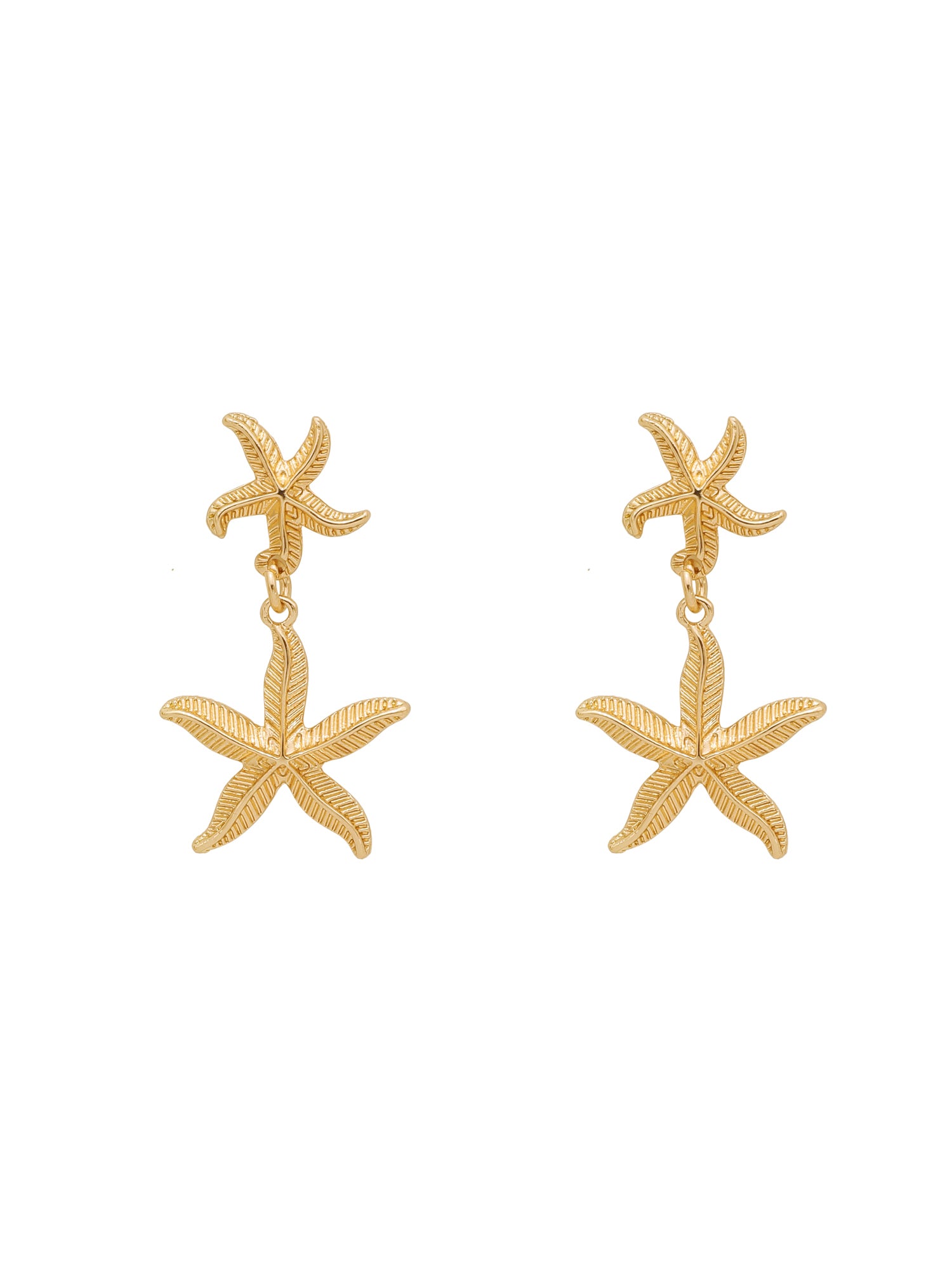 Starfish & Conch Shell Drop Earrings