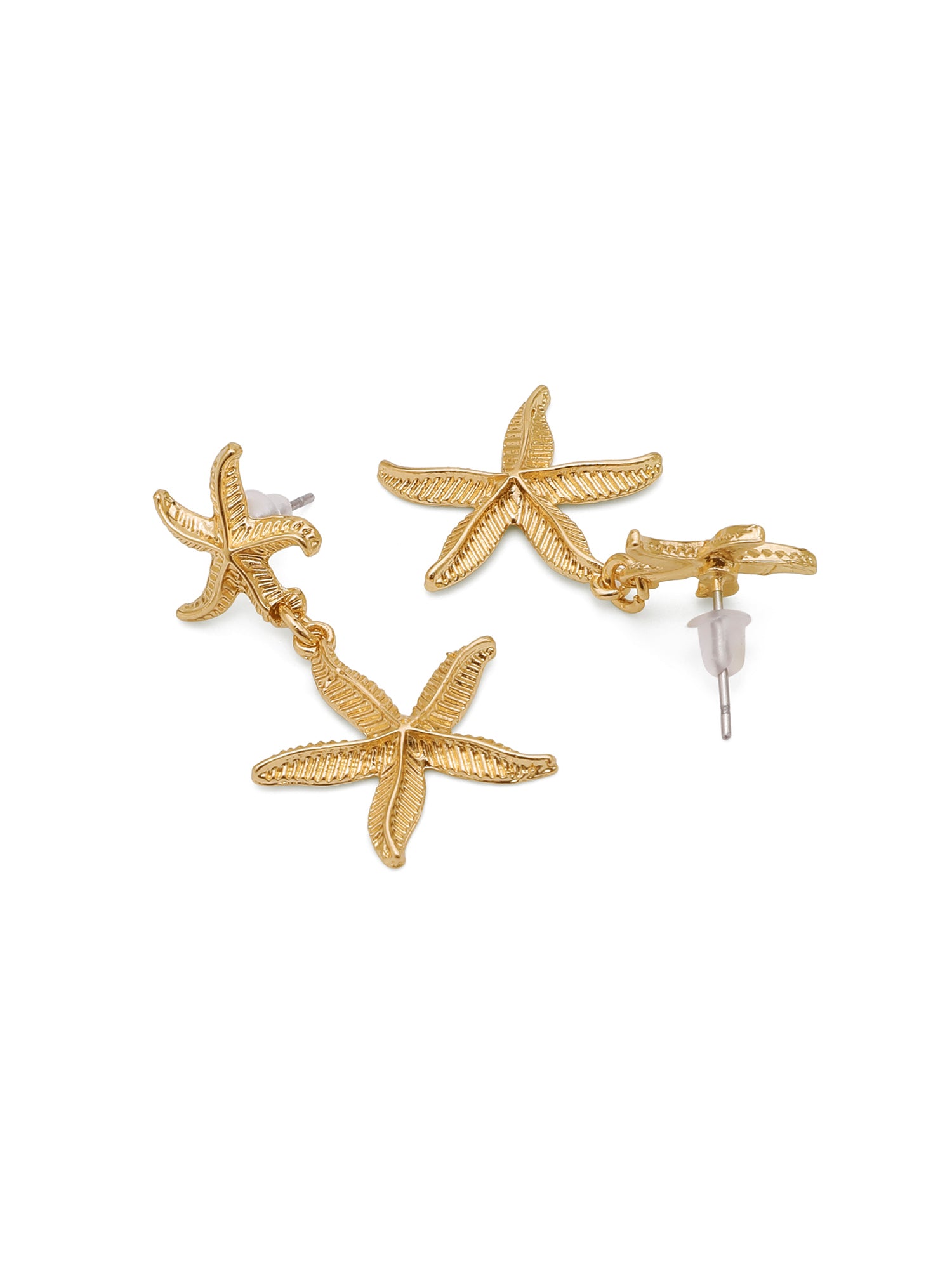 Starfish & Conch Shell Drop Earrings