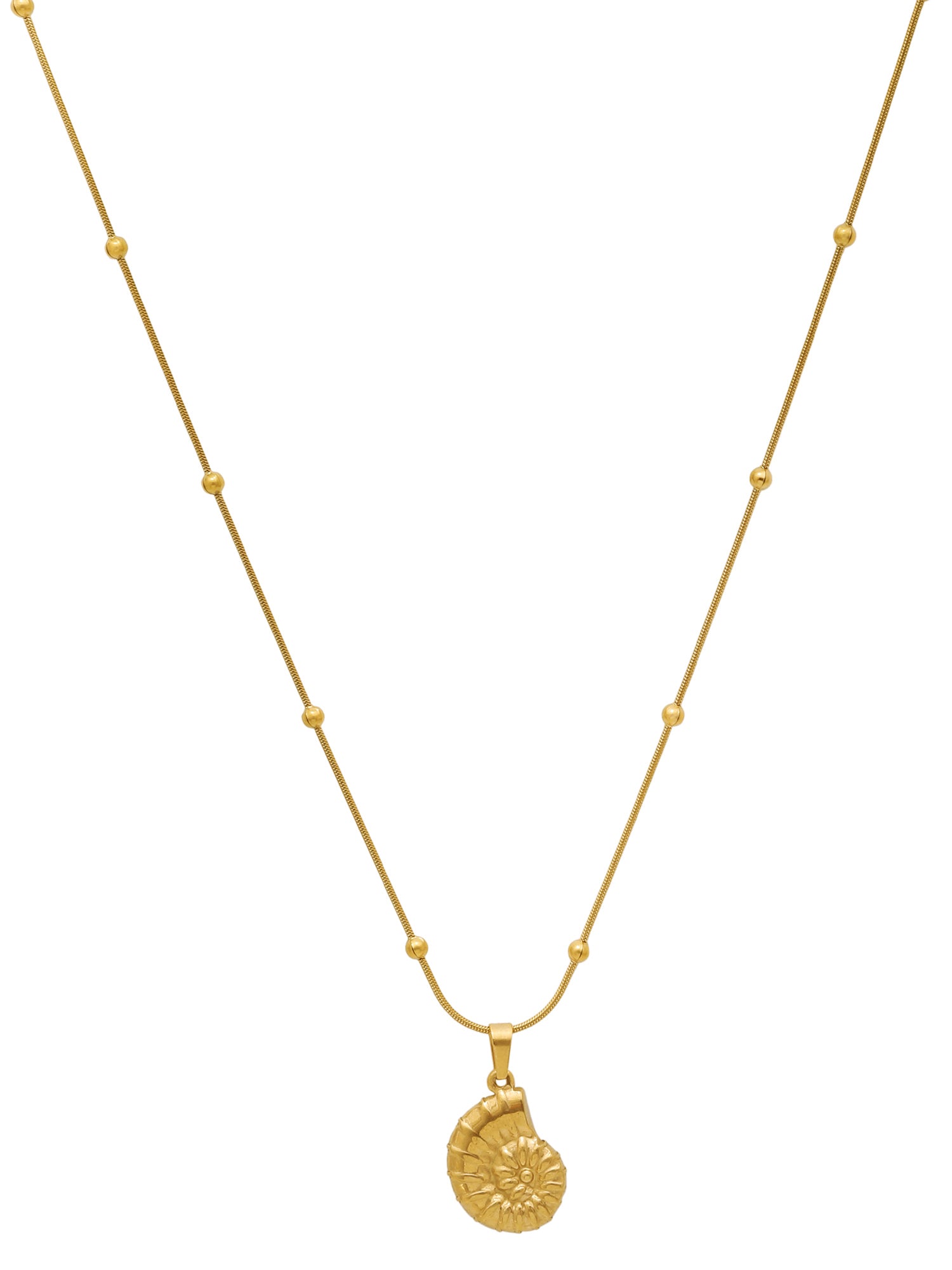 Gold-Tone Stainless Steel Shell Pendant Necklace Set