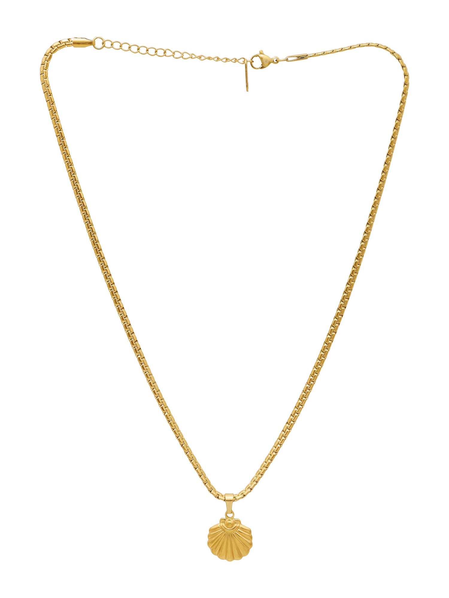18K Gold Plated Dainty Small Shell Pendant with Snake Chain