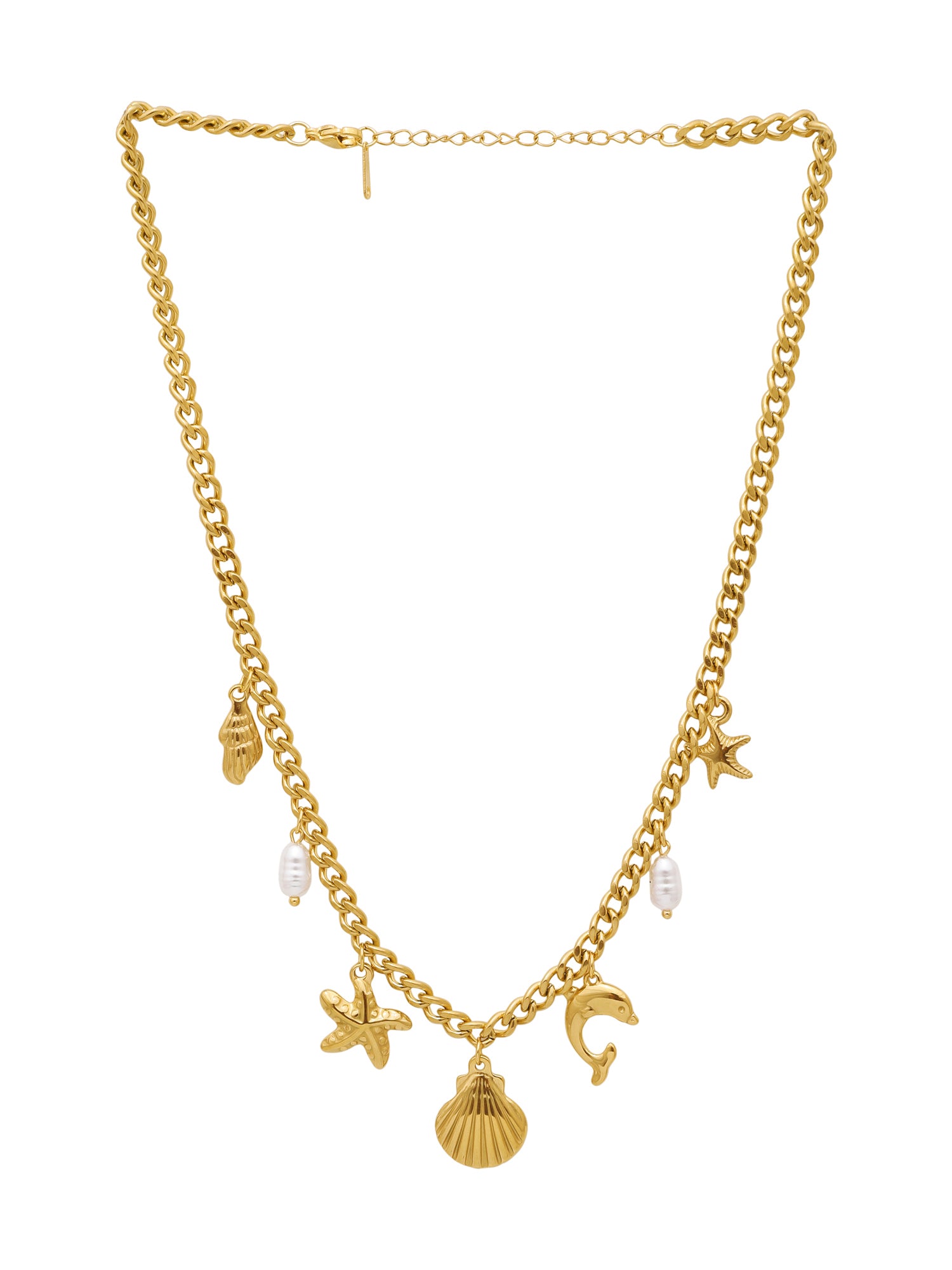 18K Gold-Plated Stainless Steel Ocean Charm Necklace