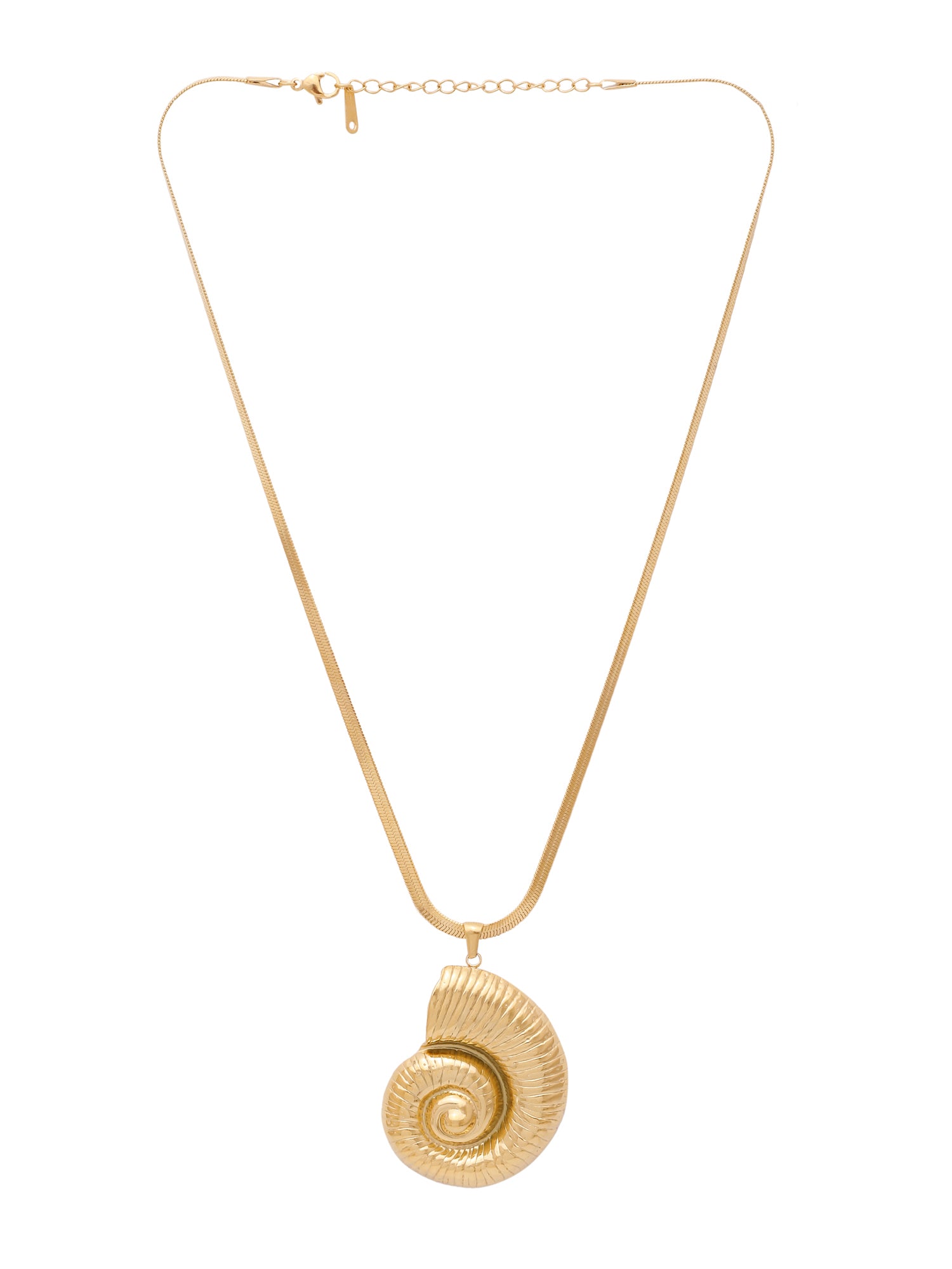 18K Gold Plated Statement Big Conch Pendant Necklace