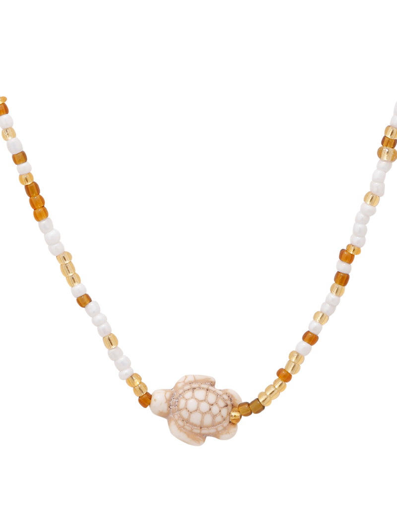 2 Pcs Beaded Layering Choker Set with Turtle & Starfish Charm