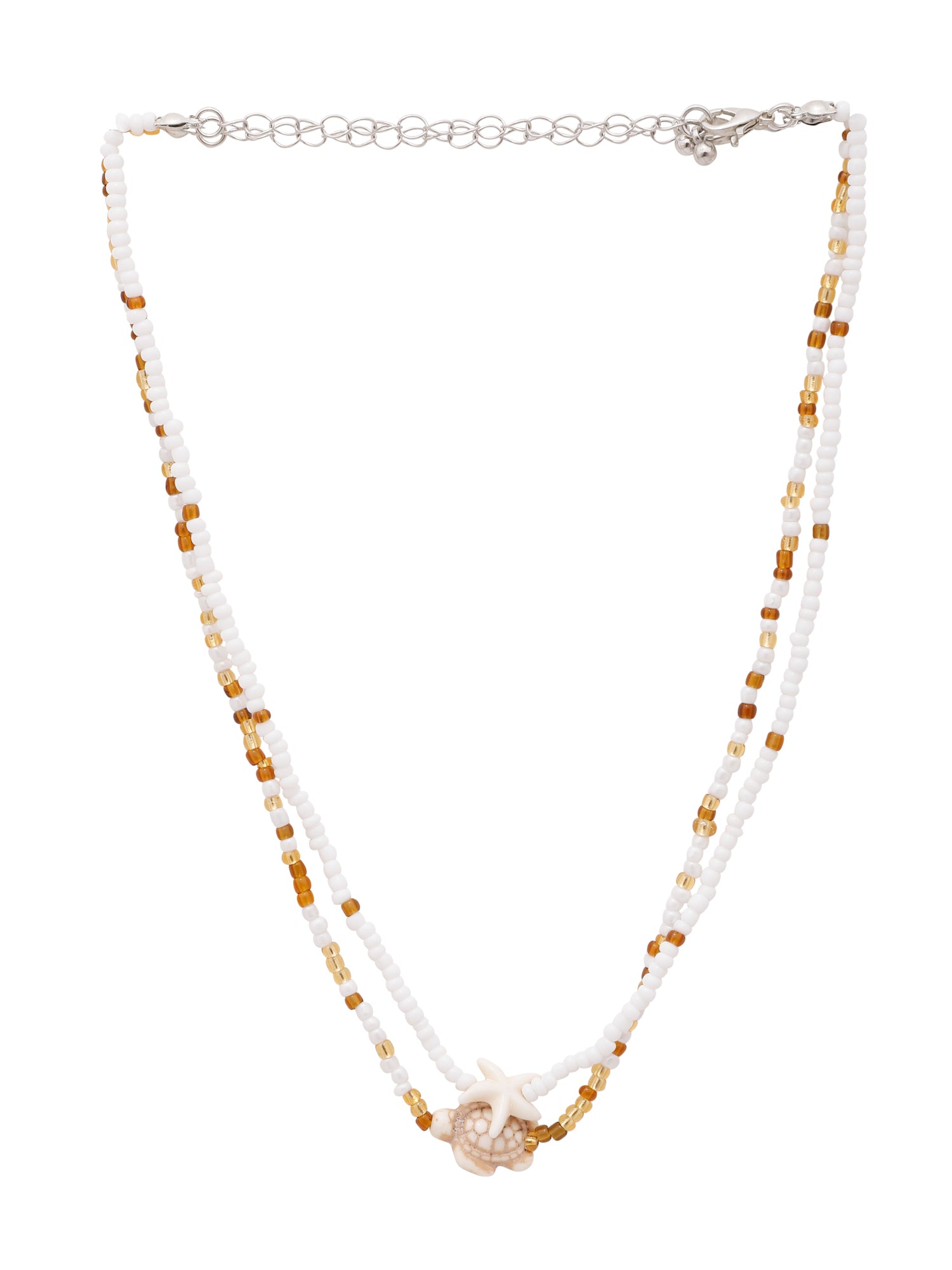 Elegant 18K Gold Plated Turtle, Starfish & Shell Pendant Necklace