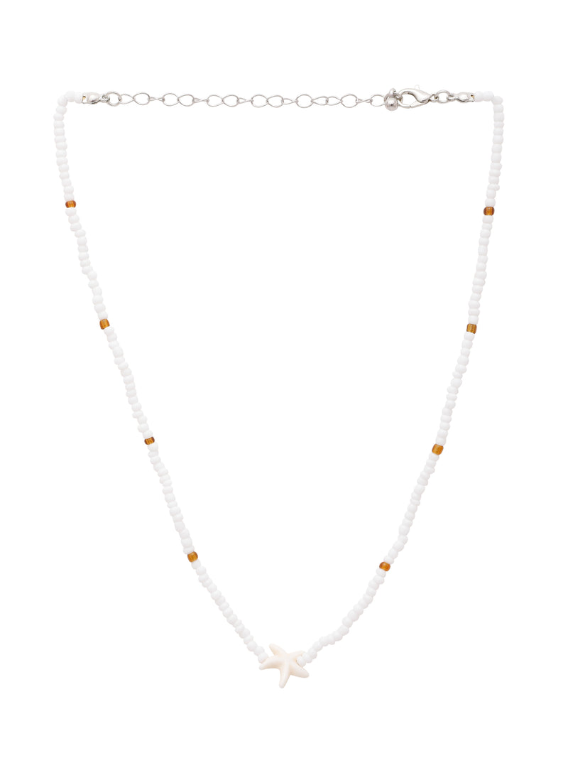 2 Pcs Beaded Layering Choker Set with Turtle & Starfish Charm