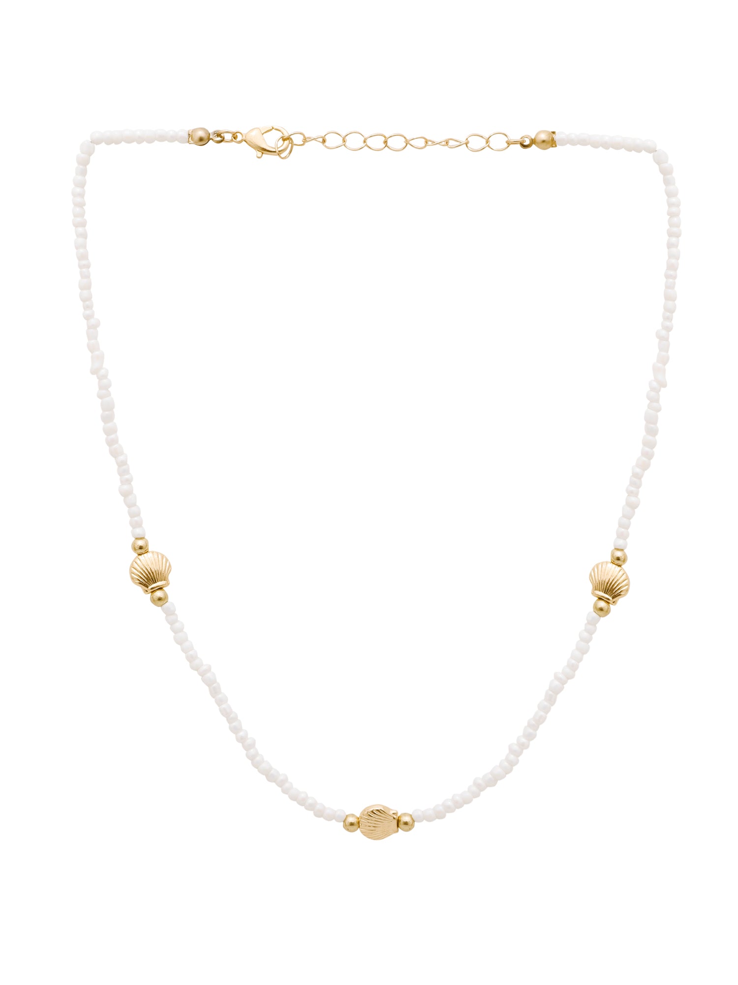 Gold Starfish & Shell Beaded Necklace Set