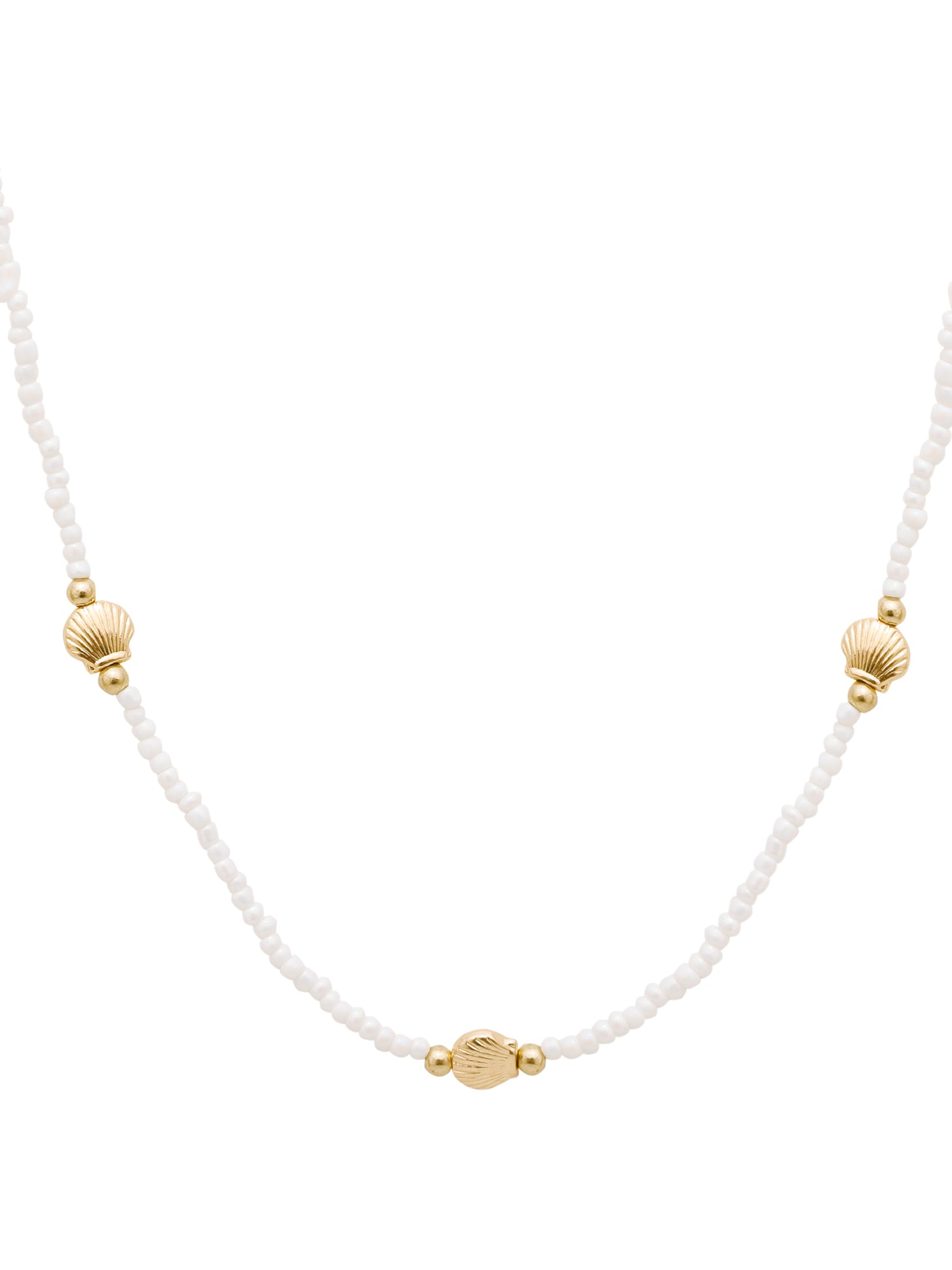 Gold Starfish & Shell Beaded Necklace Set