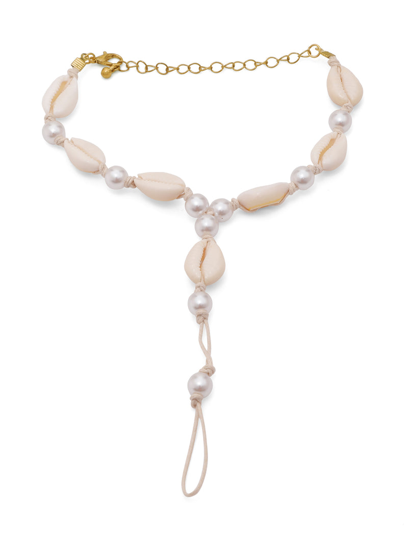 Pearl Conch Shell Vacation Style Anklet