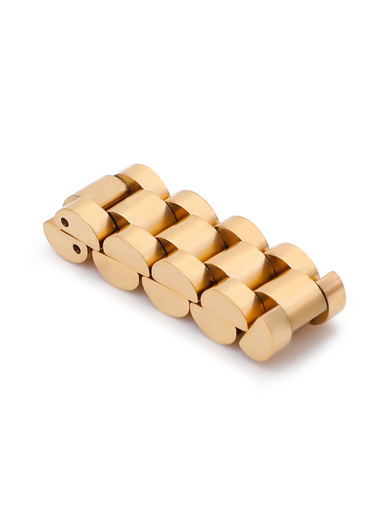 Luxury 18K Gold-Plated Chunky Link Chain Ring for Women | Bold Wide Strap Style (Gold)