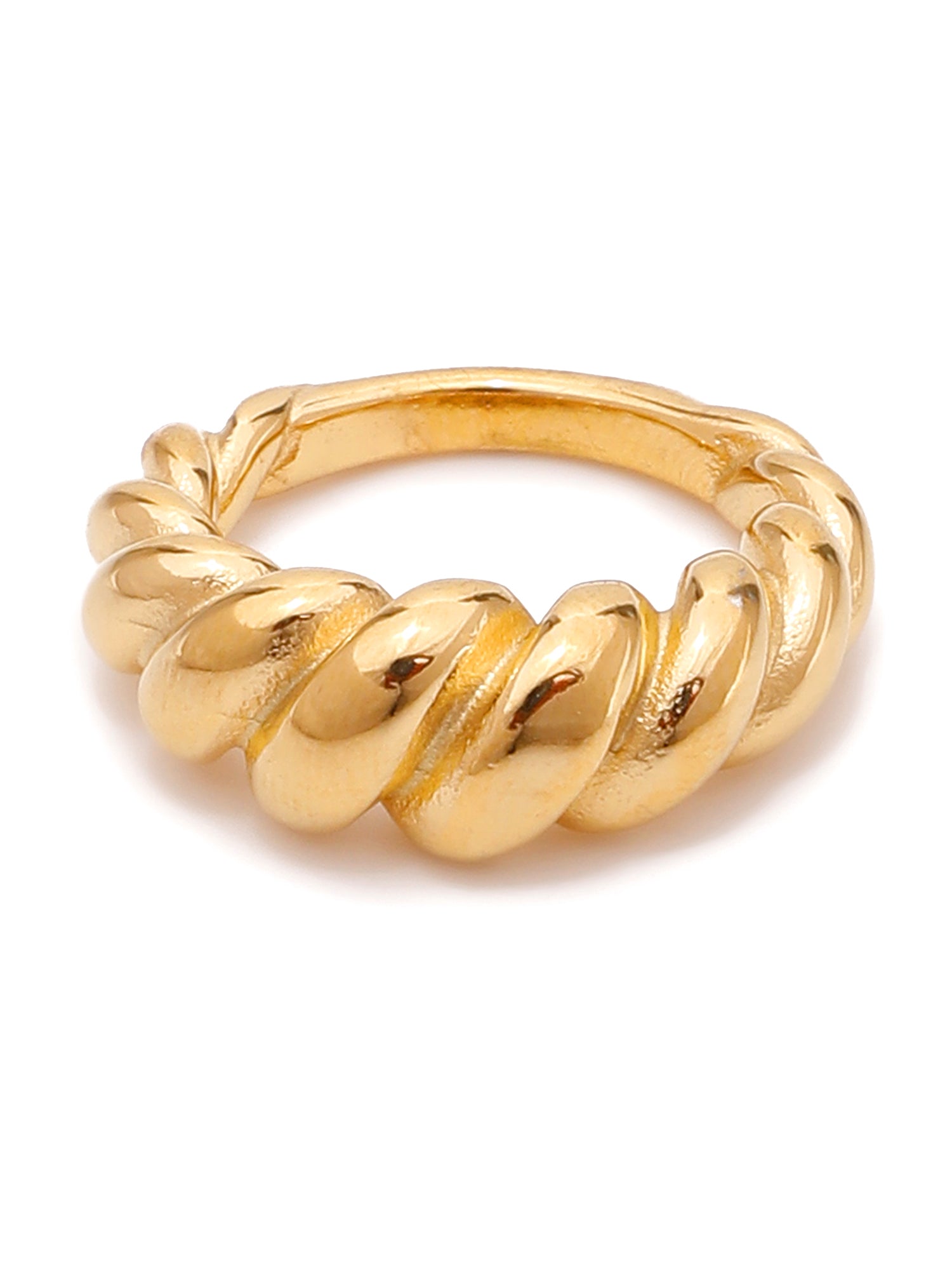 Mazuer 1pc 18K Gold Plated Vintage Water Drop Double Ended Ring