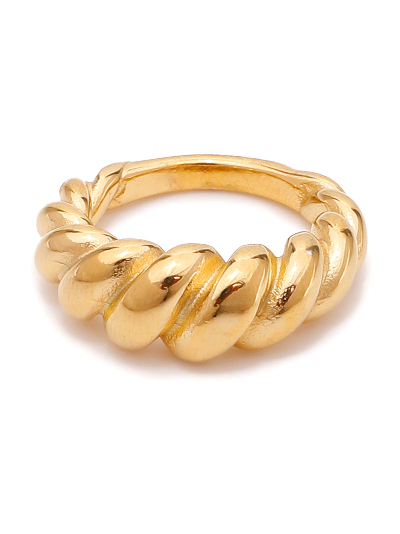 18k Gold-Plated Dome Style Water Drop Ring