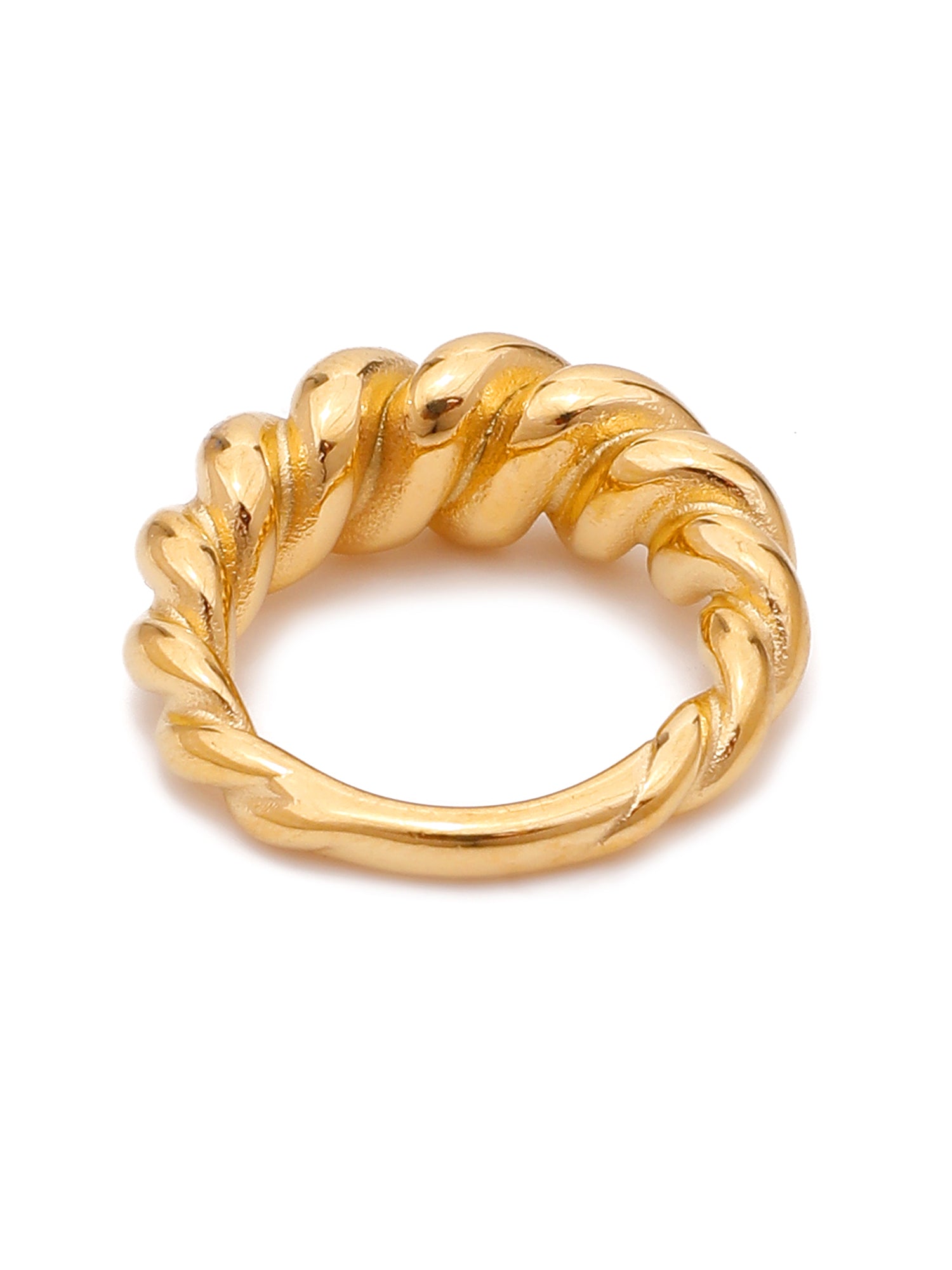 Mazuer 1pc 18K Gold Plated Vintage Water Drop Double Ended Ring