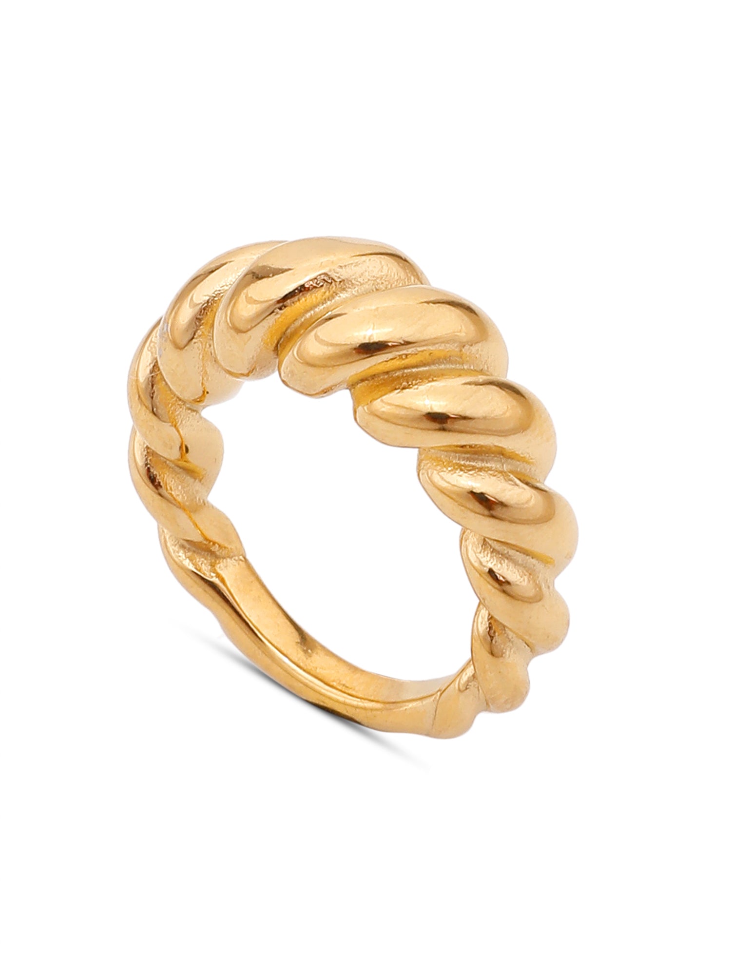 Mazuer 1pc 18K Gold Plated Vintage Water Drop Double Ended Ring