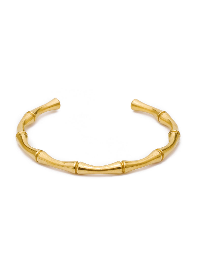 18k Gold-Plated Bamboo Node Open Bracelet