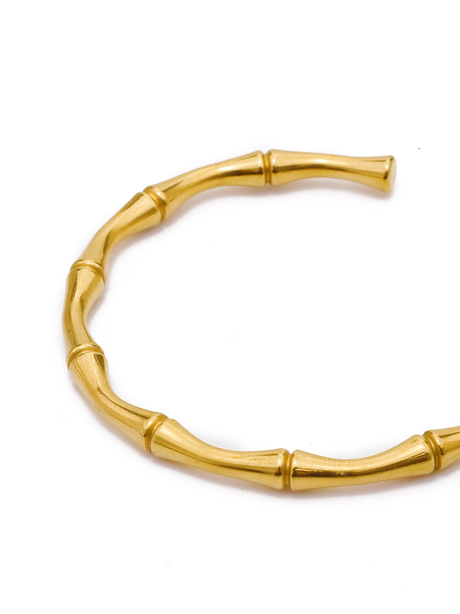 Retro Bamboo Bangle Bracelet – 18K Gold Plated