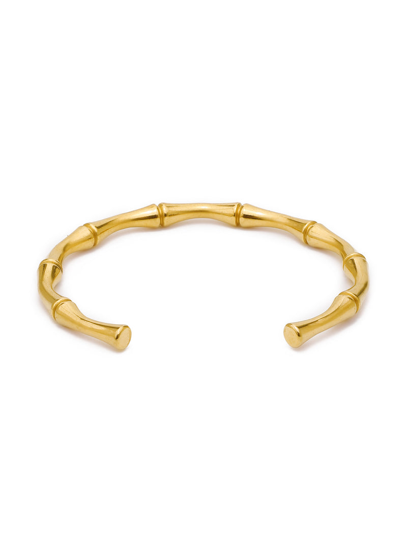 18k Gold-Plated Bamboo Node Open Bracelet