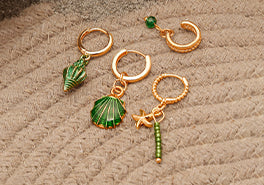 4pcs Sea Shell & Cowrie Drop Earrings Set