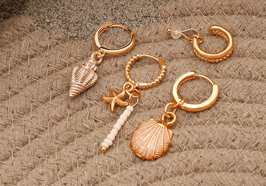 Beige color Drop Ear Ring set