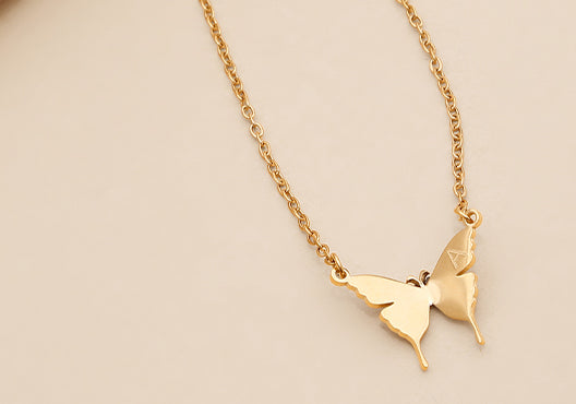 18k Gold Plated Customized Butterfly Pendant Necklace